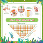Sweetude 100 Pcs Spring Plaid Dog Bandanas Bulk with Sayings Spring PET Scarf Bibs Adjustable Washable Kerchief Seasonal PET Costume Accessories Grooming Supplies for Small to Large Cats Dogs