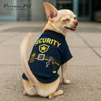 Parisian Pet Dog Security Woofficer Shirt - Embroidered Pet Vest - 100% Cotton & Polyester Doggy Shirt - Lightweight Pet Clothes - Sleeved Puppy Costume - Funny Shirts for Medium Dogs - M