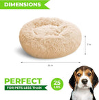 Whiskers & Friends Cat Bed Dog, Cat Beds for Indoor Cats Washable, Orthopedic Soft Fluffy Round Calming Pet Bed for Small to Large Kitty Kittens & Dogs, Small Dog Beds & Furniture