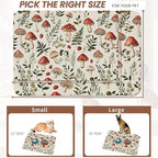 Red Mushroom Pet Feeding Mat,Fern Herb Berries Absorbent Quick-Dry Cat Dog Food and Water Bowl Mats,Non-Slip Rubber Backing Mat,Cat Dog Accessories Supplies 12"x20"