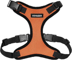 Voyager Step-in Pet Harness - All Weather Mesh, Adjustable Step in Harness for Cats and Dogs by Best Pet Supplies - Orange/Black Trim, XS