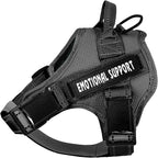 voopet Service Dog Harness, Emotional Support Pet Vest Harness, Reflective Breathable and Adjustable No-Pull ESA Dog Harness for Small Medium Large Dogs (with 4 PCS Removeable Tags)