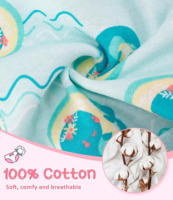 Girls and Toddlers 100% Cotton Underwear Tagless Soft Panties Size 2-3T,4-5T,6,8,10,12 (6-Pack)