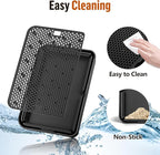 Large Cat Litter Box Step Mat, 16.5"x11.2" Cat Ramp Stairs, Cat Litter Catcher for Self-Cleaning Litter Box, Cats Pedal Step Stool Ideal for Kitten & Older Cats (Black)