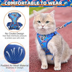 KOOLTAIL Cat Harness and Leash Set, Escape Proof for Safe Walking & Travel, Reflective Comfortable Easy Control Adjustable Kitten Harness for Boys&Girls Small Medium Large Cats Car S