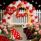 2 Pack Valentines Dog Sweater, Knit Pet Small Dog Sweater Holiday Valentine’s Day Outfit Clothes for Small Medium Large Dogs Pets (Red & Black, Small)