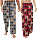 Artsadd Personalized Christmas Pajama Pants Socks for Men Custom Photo Pajama Bottoms for Men S-XXL