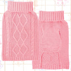 Dog Sweaters for Small Dogs Winter Dog Clothes Turtleneck Puppy Sweater Warm Pet Clothes Knitted Solid Cat Sweater Dogie Outfit XS~L(Light Pink,L)
