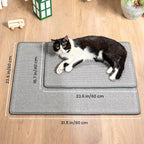 Cat Scratcher Mat,Natural Sisal Cat Scratch Pad with Hook&Loop Tape,Horizontal Floor Kitty Scratching Pads Rug for Indoor,Cat Furniture Protector for Couch&Carpets&Sofas, Medium, Grey, 2 Pack
