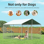 10'x10' Large Outdoor Dog Kennel, Heavy Duty Dog Enclosure with Roof, Weather Resistant Cover and Security Lock(124"x124")