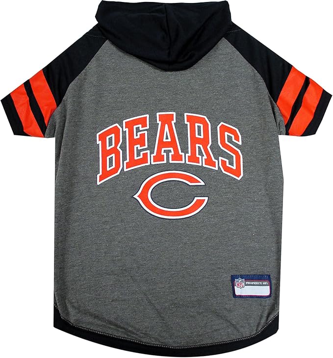 Pets First NFL Chicago Bears Hoodie for Dogs & Cats. NFL Football Licensed Dog Hoody Tee Shirt, Medium. Sports Hoody T-Shirt for Pets. Licensed Sporty Dog Shirt (CHI-4044-MD)
