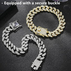 2 Pcs Diamond Cuban Link Kitten Walking Collar with Secure Buckle Pet Rhinestones Necklace Metal Chain Jewelry Accessories for Cats Dogs Kittens Puppies, Gold and Slivery (11inch)