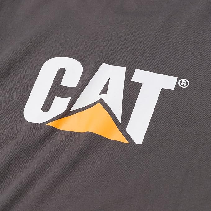 CAT Men's Trademark T-Shirts with Shape-Retention Rib Trim Spandex, Tagless Neck, and Cat Logo on Left Chest