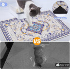 Glittme Cat Litter Mat with Non-Slip Bottom Litter Box Mat 40"x30" Litter Trapping Mat Easy to Clean Washable Cat Food Mat for Kitty,XL