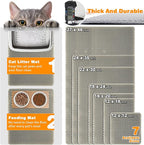 Waterproof Cat Litter Mat, Double Layer EVA, Odor-Free Large Grid, Urine Proof, Easy Cleanup (Khaki, 12 x 18)