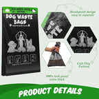 Ireer 40 Count 4000 Pcs Header Bag Bulk Cute Dog Pet Waste Bags Bulk Poop Leakproof Easy Single Pull for Poop Dog Waste Station Fit Hang Hole Dispenser Pet Home Outdoor