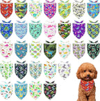 30 Pcs Dinosaurs Dog Bandanas for Small Dogs Stitch Dog Bandana Bulk Reversible Print One Side Polyester Puppy Scarves Party Grooming S