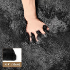 EHEYCIGA Fluffy Dog Crate Bed for Extra Large Sizes, Plush Faux Fur Crate Pad, Calming Anti Anxiety XL Bed, Washable Soft Warm Dog Mat with Non-Slip Bottom, Black