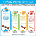 Nylabone Double Action Bone Puppy Chew Toy, Rubber Teething Toys for Puppies, Puppy Chew Bone, Bacon Flavor, Small Dogs - Up to 25 lbs., 1 Count