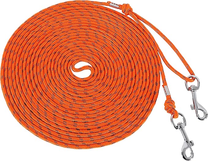 Reflective Cat Leash -30FT Cat Cable Out Escape Proof Walking Leads Yard Long Durable Safe Personalized Extender Leash Traning Play Outdoor for Puppies/Kittens/Rabbits/Small Animals