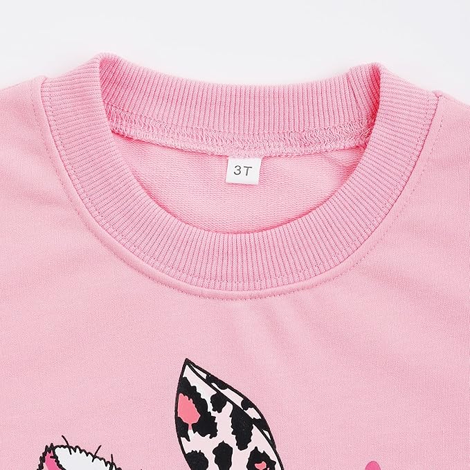 Little Girls Unicorn Outfits 2 Piece Kids Ruffle Sleeve Sweatshirt + Leggings Fall Leopard Clothing Sets 2-10 Years Old