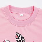 Little Girls Unicorn Outfits 2 Piece Kids Ruffle Sleeve Sweatshirt + Leggings Fall Leopard Clothing Sets 2-10 Years Old
