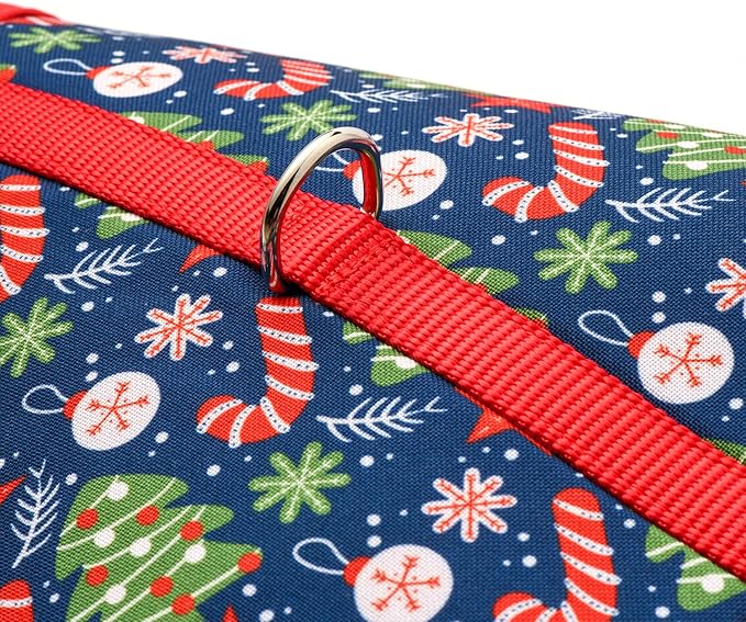 Mile High Life Velcro Dog Harness, Air Mesh Floral Vest Harness for 20 lbs Small Dogs & Cats, Easy Get on Adjustable Easy Closures Both Neck and Chest(Red Tree, XS Chest 14"-16")