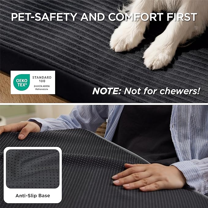 Bedsure ComfyFleece Dog Bed for Small Dogs - Orthopedic Pet Beds with Removable Washable Cover, NOT Waterproof Egg Crate Foam Puppy Mat, Suitable for Pet Up to 20 lbs, 23"x17"x2.8", NOT for Chewers