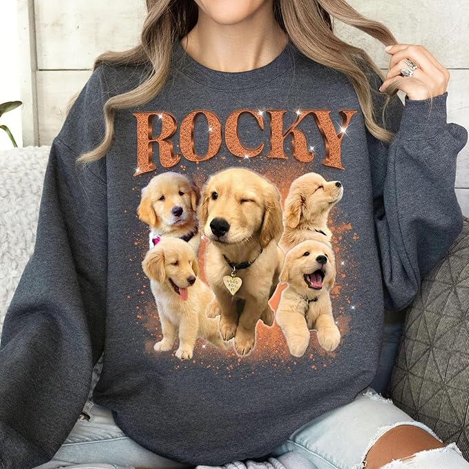 Mit & Mia Custom Your Own Bootleg Rap Shirts for Boyfriend Girlfriend Face Shirt with Photo Gift for Him Her Pet Lovers