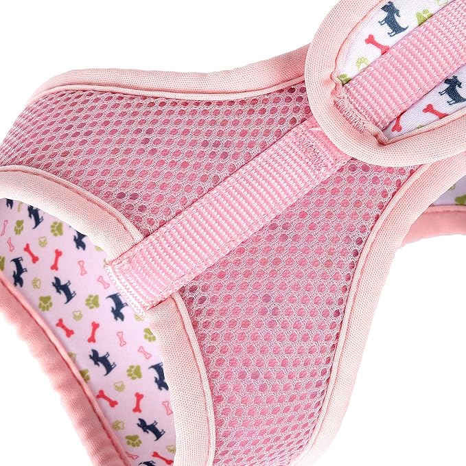 Mile High Life Step in Dog Harness for Small Dogs No Pull, Easy Get on Air Mesh Vest Harness, Adjustable Easy Closures Both Neck and Chest (Pink, XS Chest 11.4"-16.1")