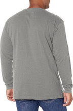Caterpillar Trademark Banner Long Sleeve Tee Shirts for Men with Center Back Neck Wire Management Loop and Cat Workwear Logo