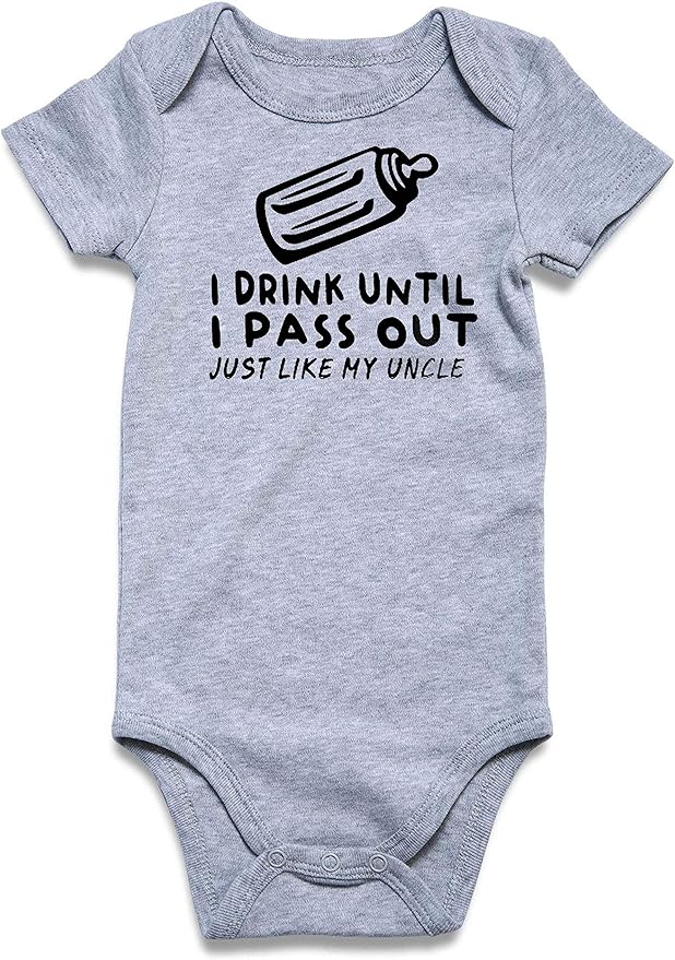 UNIFACO Unisex Baby Funny Saying Outfit Short and Long Sleeve Bodysuits Romper 0-18M