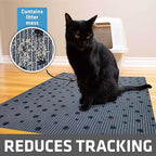 Drymate Cat Litter Box Mat, Litter Trapping Mat, Waterproof, Urine-Proof, Absorbent, Machine Washable, Soft on Paws, Contains Mess, Protects Floors, Kitten Supplies, Dark Grey, 28x36 XL
