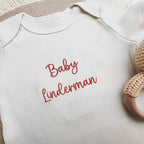 COUPLEHOODIES Personalized Baby Onesie Bodysuit – Custom Embroidery Gift for Pregnancy Reveal Baby Shower or First Grandchild