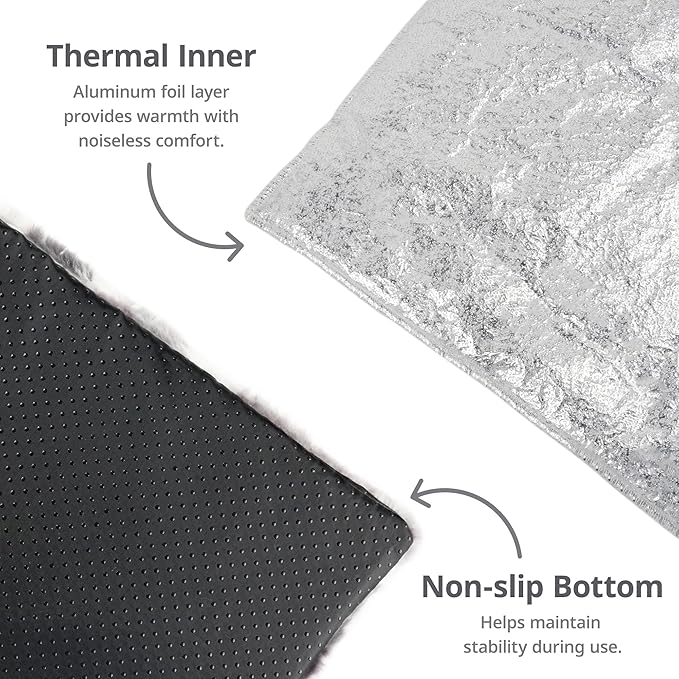 Self Warming Cat Bed, 30" x 20" Ultra Soft Cat Dog Pet Heating Pad for Indoor Outdoor, Non-Slip Heated Dog Mat Thermal Blanket