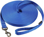 HIKISS Long Dog Leash Obedience Recall Training Agility Lead with Thickening Material for Large Dog - 15ft 20ft 30ft 50ft 100ft Training Leash(Blue 30ft)