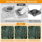 Tropical Palm Feeding Mat,Green Leaves Absorbent Quick-Dry Cat Dog Food and Water Bowl Mats,Non-Slip Rubber Backing Mat,Cat Dog Accessories Supplies 12" x 20"