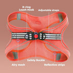 ROYPET Step-in Air Dog Harness, All Weather Mesh Step in Vest Harness for Small and Medidum Dogs and Cats, Adjustable Soft Padded Dog Vest with Easy Control Handle for Dogs Pets (Vermilion, XL)