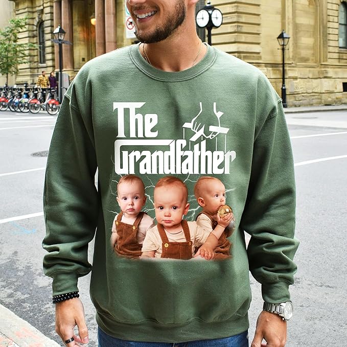 Custom Dad Shirt Personalized Picture T-Shirt for Men for New Dad Daddy Gift for Grandpa