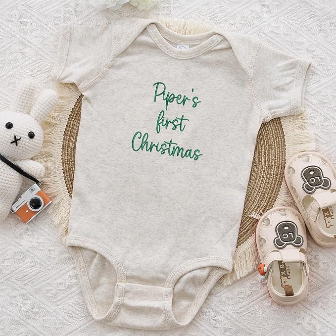 COUPLEHOODIES Personalized Baby Onesie Bodysuit – Custom Embroidery Gift for Pregnancy Reveal Baby Shower or First Grandchild