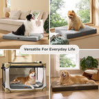 Bedsure ComfyFleece XXL Dog Bed for Crate - Extra Large Orthopedic Pet Beds with Removable Washable Cover, NOT Waterproof Egg Crate Foam Mat, Suitable for Pet Up to 100 lbs, 47x29x4, Not for Chewers