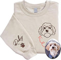 LOVELYPOD Custom Embroidered Dog Mom Sweatshirt with Dogs Names, Pet Photo Shirt, for Dog Lovers