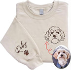 LOVELYPOD Custom Embroidered Dog Mom Sweatshirt with Dogs Names, Pet Photo Shirt, for Dog Lovers