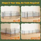 Yaheetech Expandable Dog Playpen, 8 Panel 20 inch Puppy Playpen with Door Indoor/Outdoor Pet Fence for Small Medium Dogs