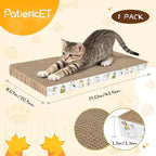 PatiencET Cat Scratching Board 4 Pack, Cardboard Cat Scratcher with Catnips, Flat Double-Sided Cat Scratch Pad for Indoor Small Medium Cats Kittens