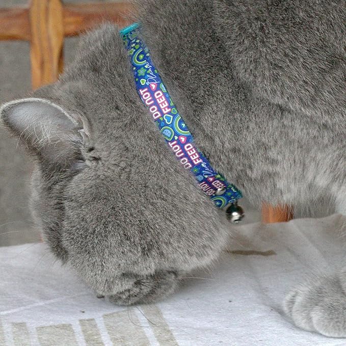 New Kittyrama No Feed Cat Collar with Bell. Breakaway, Quick Release, Hypoallergenic, Vet Approved. Lightweight Kitten Collar. As Seen in Vogue. Soft & Comfy. Indigo