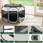 Love's cabin Pet Puppy Dog Playpen, Large Dog Tent Crates Cage Indoor/Outdoor, Portable Playpen for Cat, Foldable Pop Up Dog Kennel Playpen with Carring Case, Removable Zipper Top, Grey
