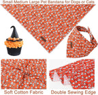 Fall Dog Bandana, Autumn Triangle Bid Scarf with Cup,Doughnut Pattern, Cotton Pet Kerchief for Girl Boy Dogs or Cats, Cute Puppy Bandana Fancy Bandana for Dogs