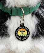Bad Tags Personalized Dog and Cat ID Tags in 25+ Designs and 2 Sizes - 5 Lines of Custom Engraved Text - Funny Cute Personalized Pet Tags (Ask Me About My Butthole - Black, Large (1.25 inch))