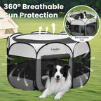 Love's cabin Pet Puppy Dog Playpen, Small Dog Tent Crates Cage Indoor/Outdoor, Portable Playpen for Cat, Foldable Pop Up Dog Kennel Playpen with Carring Case, Removable Zipper Top, Grey
